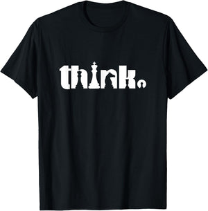 Think Chess Player Chess Game T-Shirt - T-Shirt | Black
