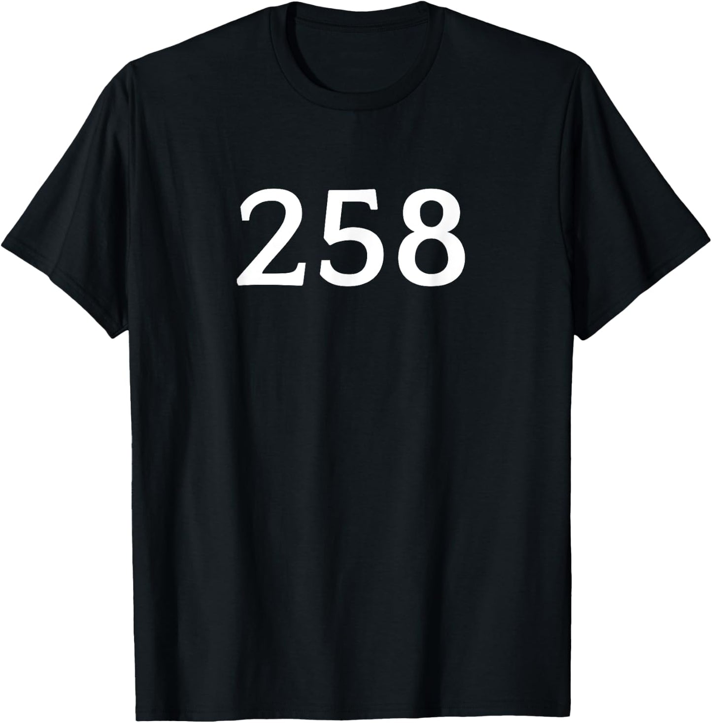 Number 258 , # Jersey Sports Birthdays T-Shirt - T-Shirt | Black