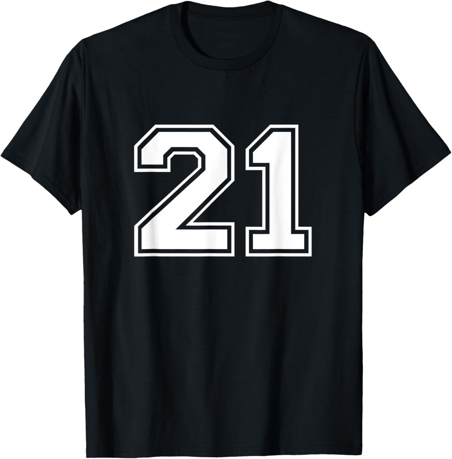 21 Sports Number Fan Best Player Numbers Game Winner Lucky T-Shirt - T-Shirt | Black