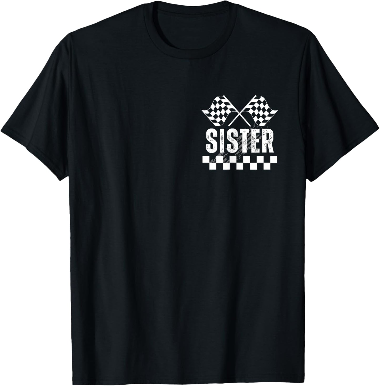 Racing Birthday Party Car Pit Crew Sister Family Matching T-Shirt - T-Shirt | Black