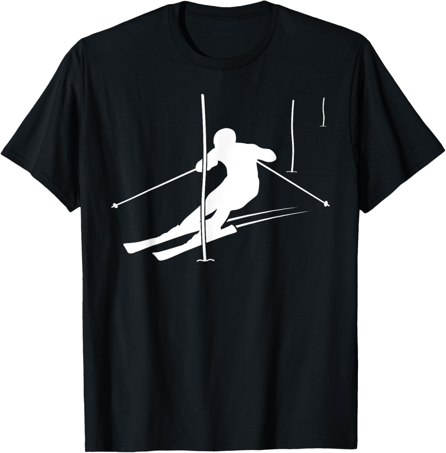 Alpine ski racing, racing runner, ski slope, slalom course skier T-Shirt - T-Shirt | Black