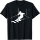 Alpine ski racing, racing runner, ski slope, slalom course skier T-Shirt - T-Shirt | Black