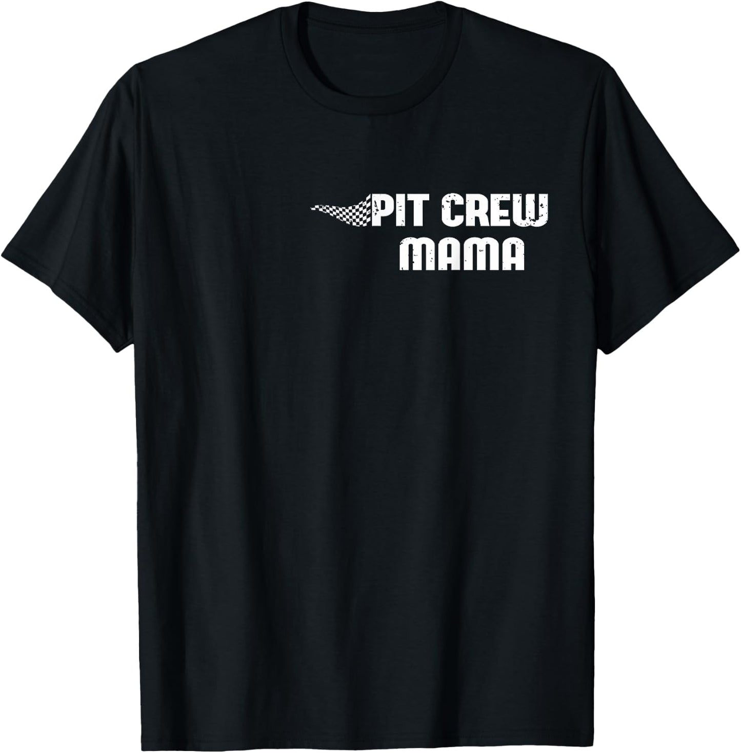 Pit Crew Mama Racing Car Family Matching Birthday Party T-Shirt - T-Shirt | Black