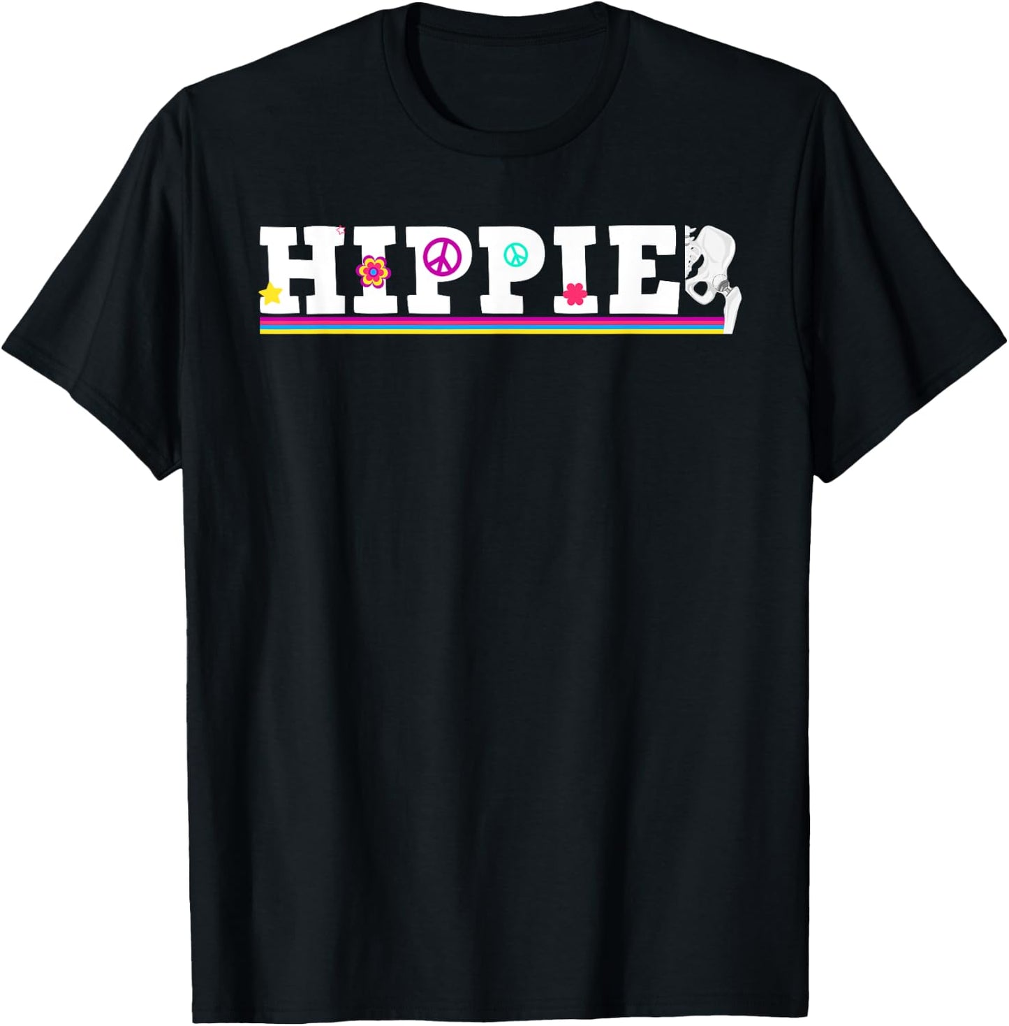 Cool Hip Replacement Women After Hip Surgery Hippie T-Shirt - T-Shirt | Black