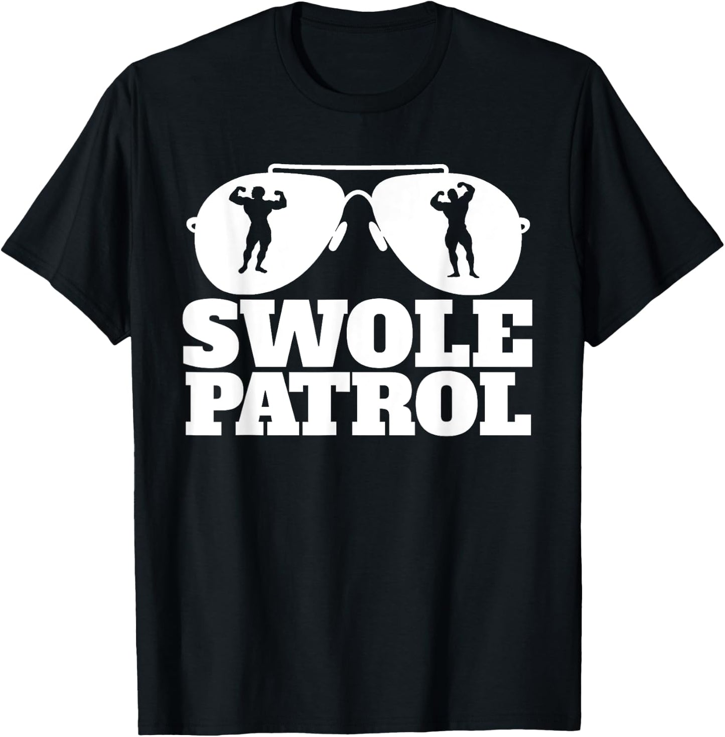 Miftees Swole Swole Patrol Funny Weightlifting - Black, -Adults, Small, Short Sleeve, Classic Fit, Cotton 60% Polyester 40% T-Shirt - T-Shirt | Black