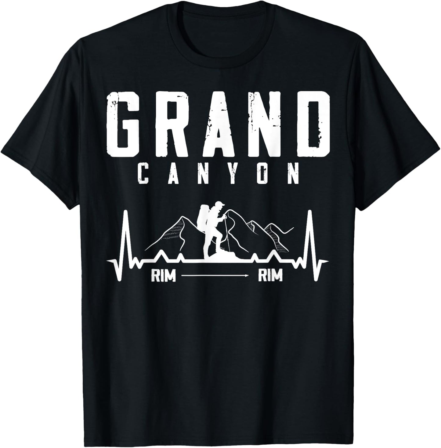 Grand Canyon National Park - Rim - Rim - Retro Hiking T-Shirt - T-Shirt | Black