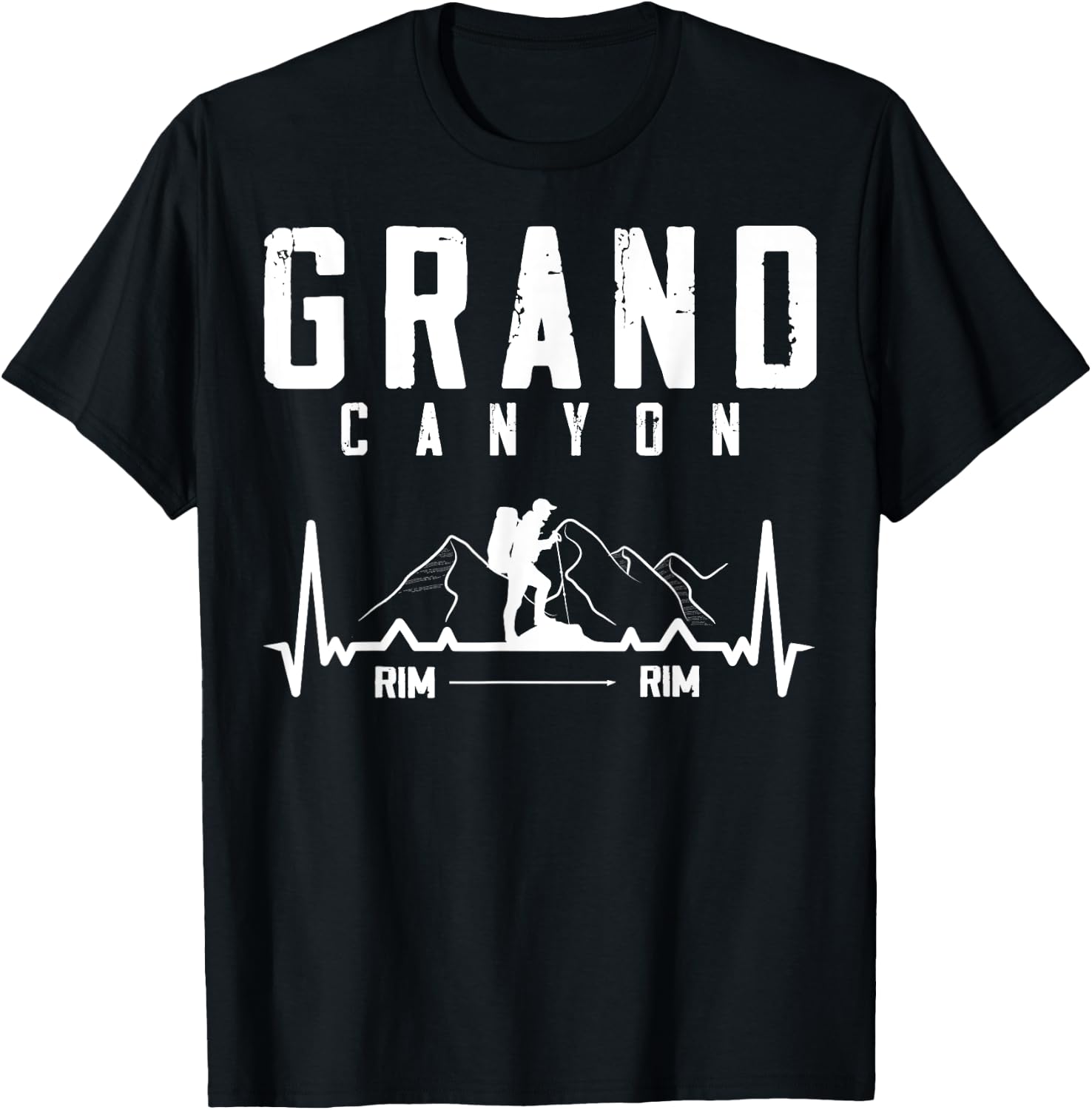 Grand Canyon National Park - Rim - Rim - Retro Hiking T-Shirt - T-Shirt | Black