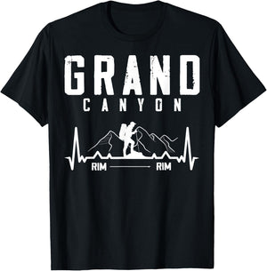 Grand Canyon National Park - Rim - Rim - Retro Hiking T-Shirt - T-Shirt | Black