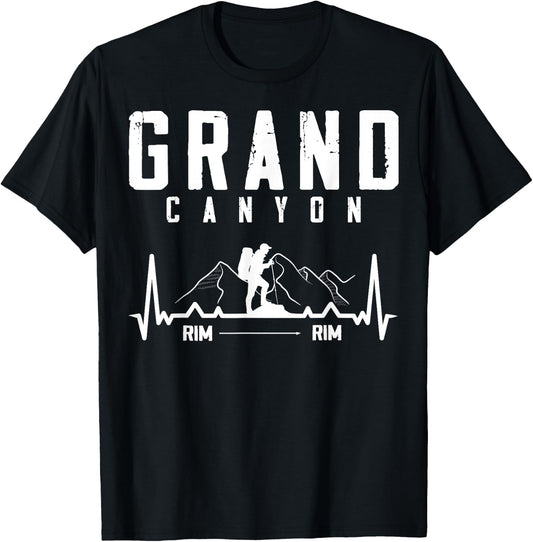 Grand Canyon National Park - Rim - Rim - Retro Hiking T-Shirt - T-Shirt | Black