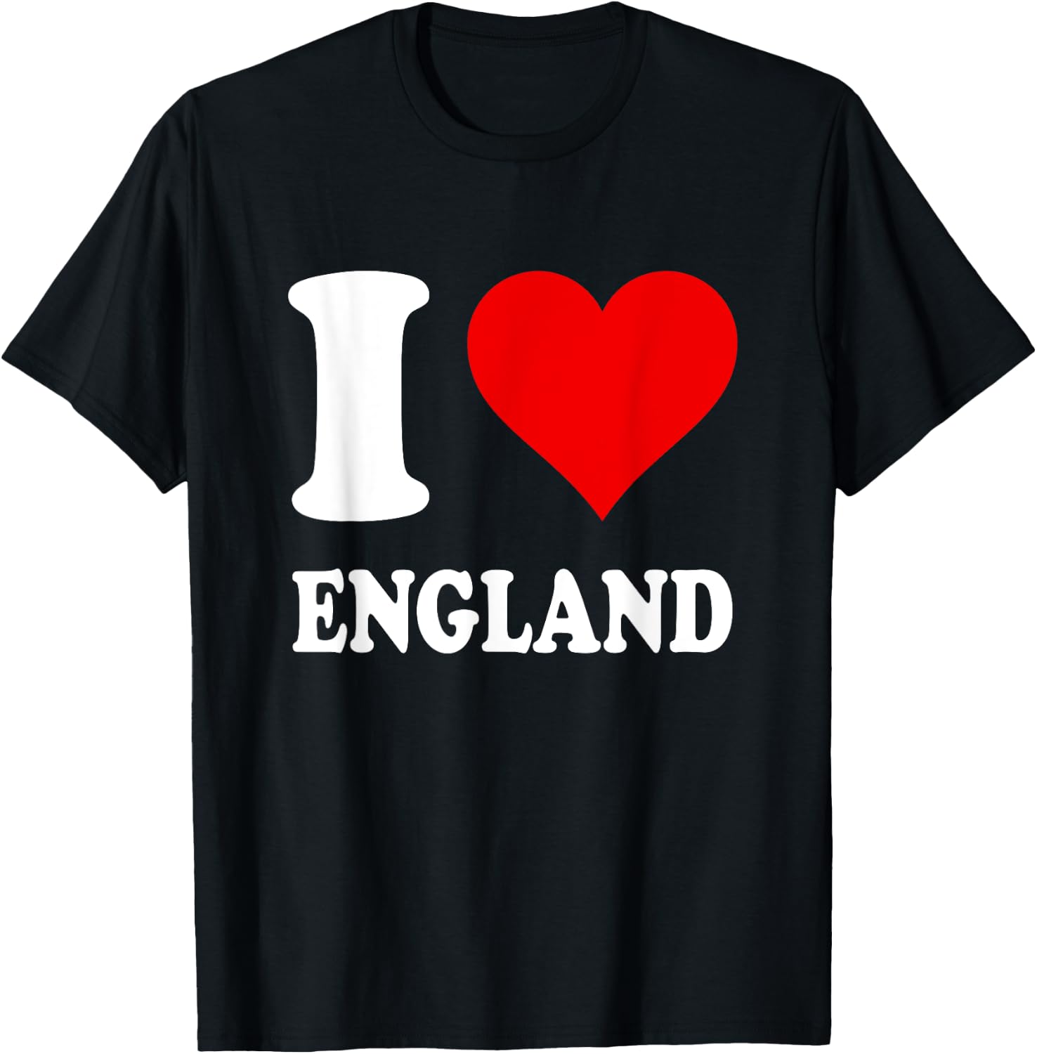 Red Heart I Love England T-Shirt - T-Shirt | Black