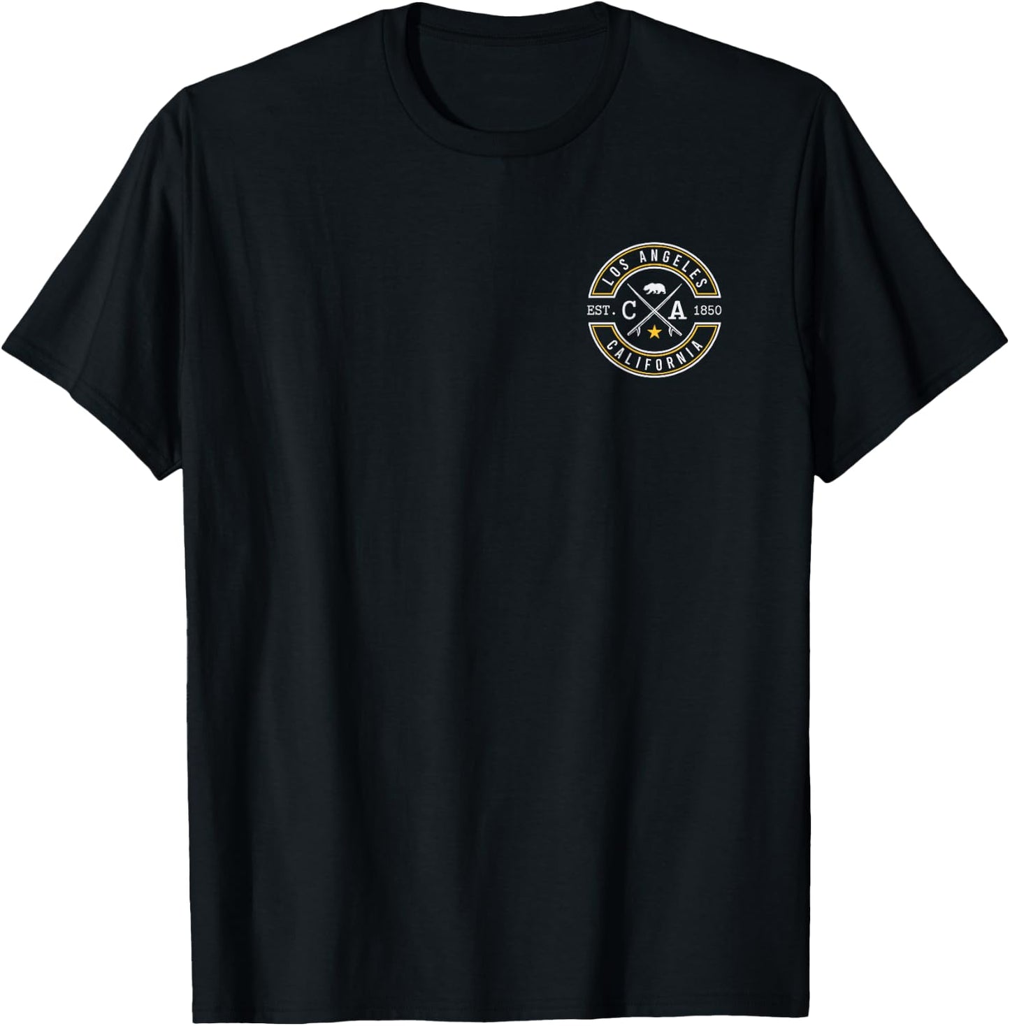 Los Angeles California CA Retro Surfer Beach Front & Back Women T-Shirt - T-Shirt | Black