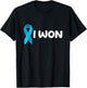 I Won! Colon Cancer survivor. Blue color ribbon T-Shirt - T-Shirt | Black