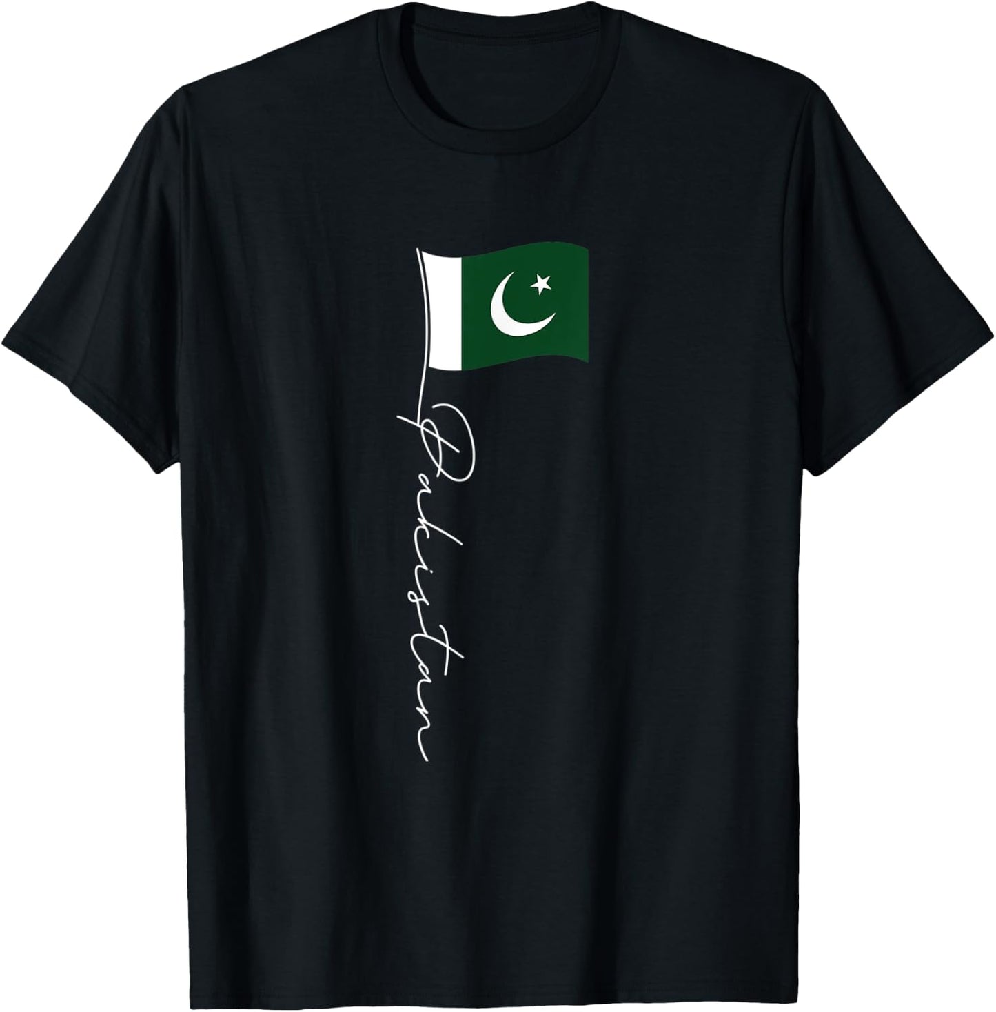 Pakistan Signature Flag Pole - Patriotic Pakistani Flag Women Kids Men T-Shirt - T-Shirt | Black