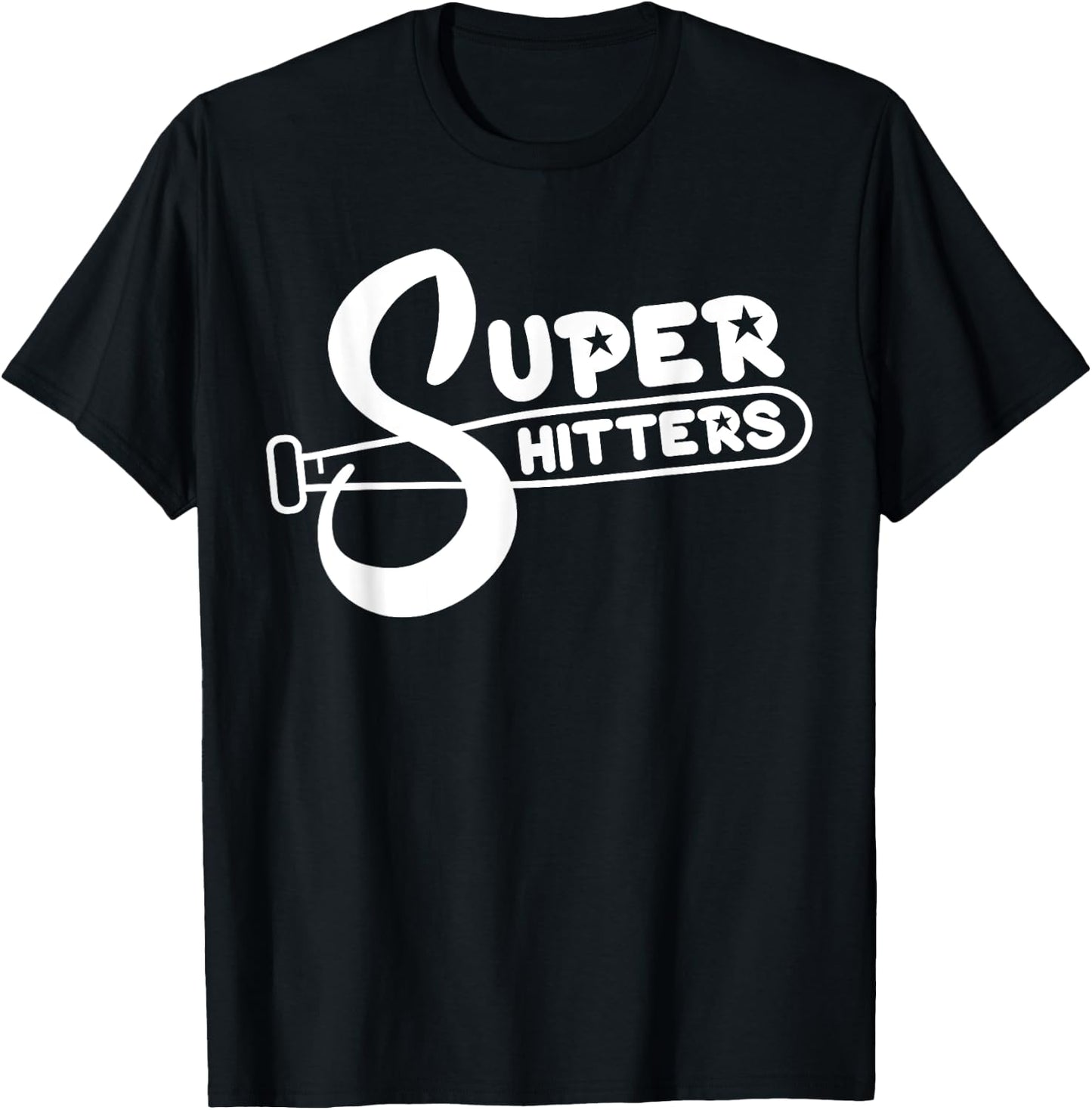 Super Shitters Funny Sports Humor Ironic Baseball Vintage T-Shirt - T-Shirt | Black