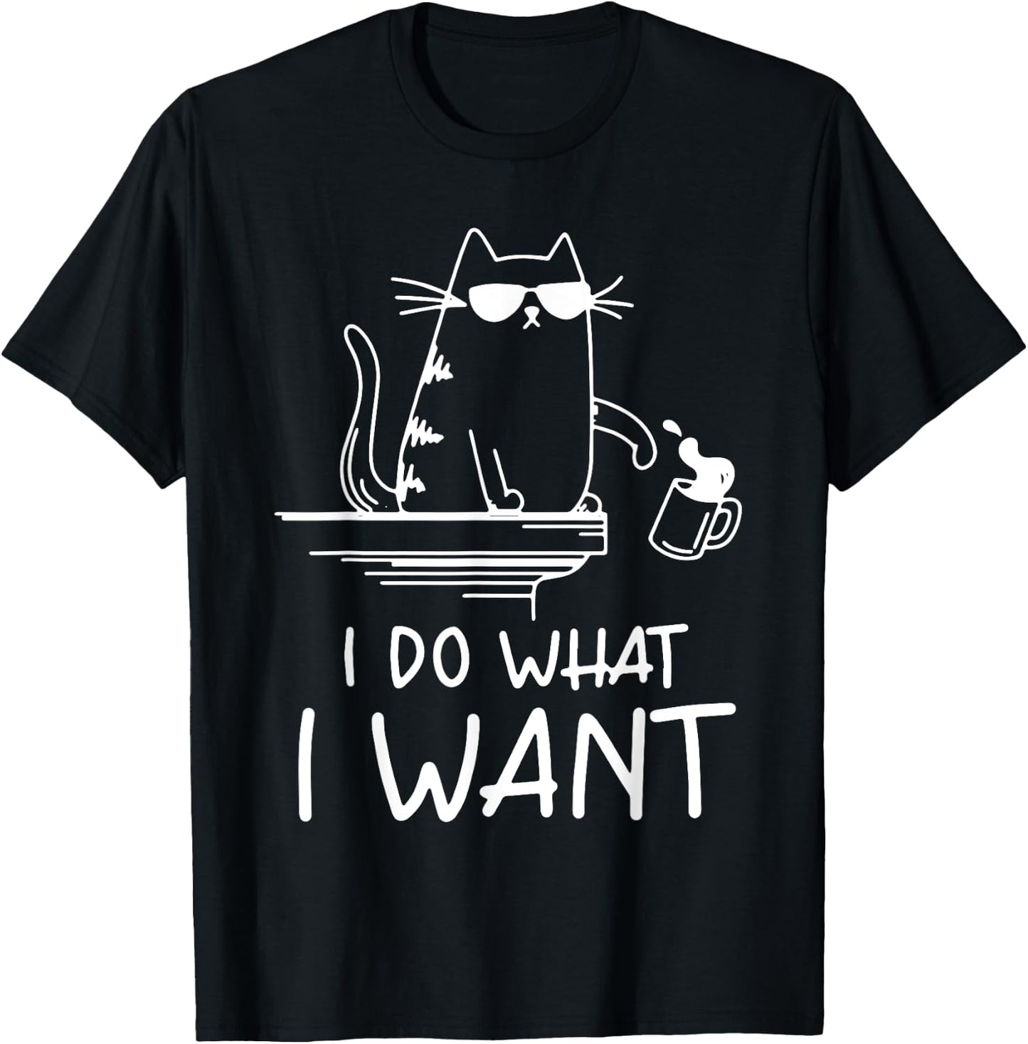 funny cat , I do what I want , cool cat Men Women Girls Kids T-Shirt - T-Shirt | Black