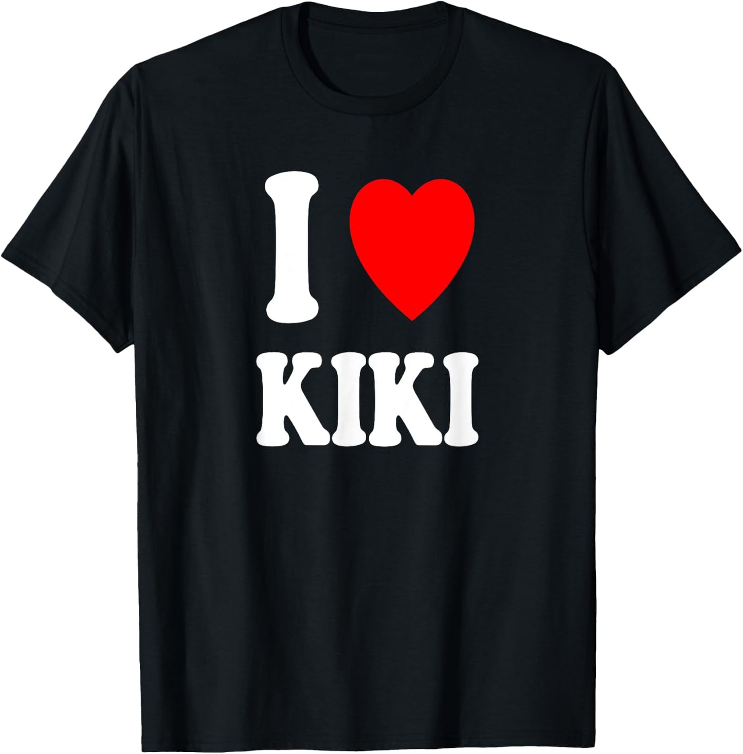 I Heart (Love) Kiki Cute Matching Couple Spouse T-Shirt - T-Shirt | Black