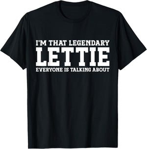 Lettie Personal Name Women Girl Funny Lettie T-Shirt - T-Shirt | Black