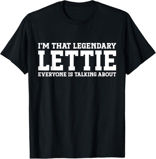 Lettie Personal Name Women Girl Funny Lettie T-Shirt - T-Shirt | Black