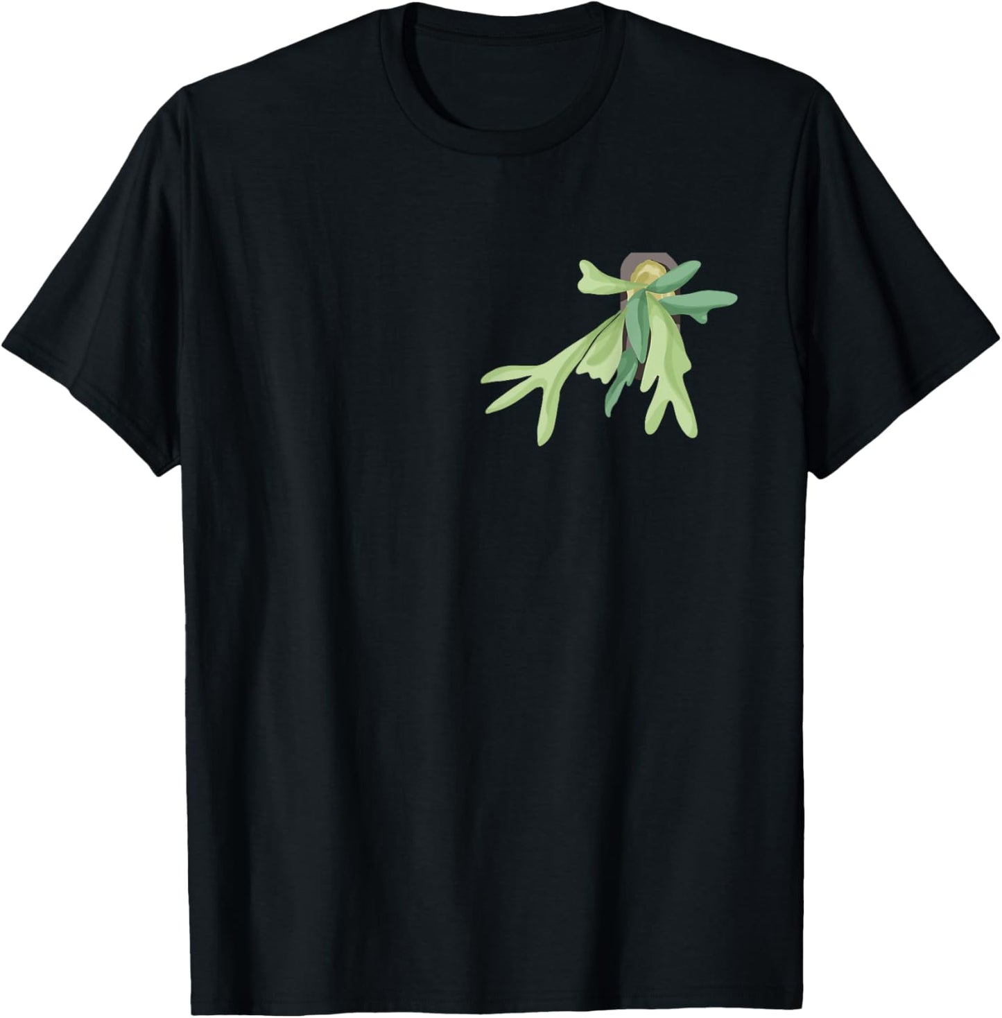 Plant Mama Plant Dad, Staghorn Fern Botanical Art, Gardener T-Shirt - T-Shirt | Black