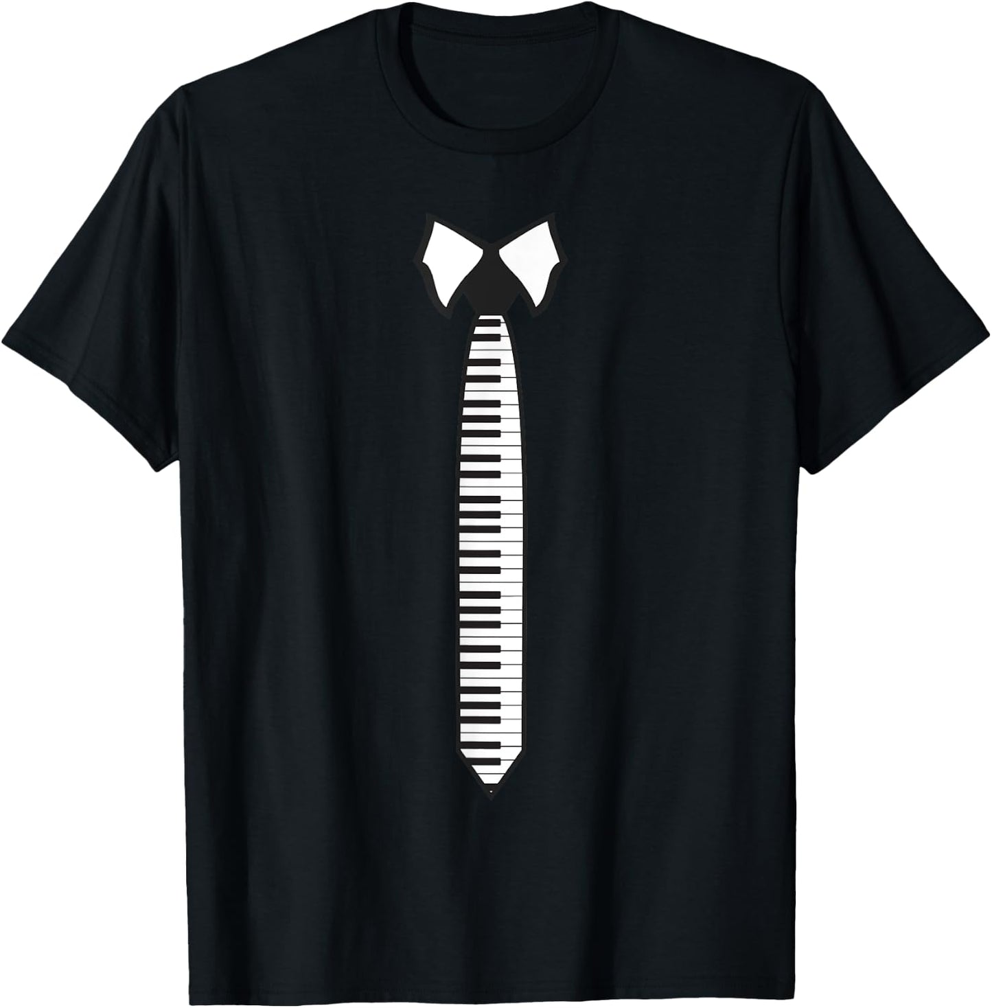 Cute Piano Women Piano Tie Keyboard Player Musician T-Shirt - T-Shirt | Black
