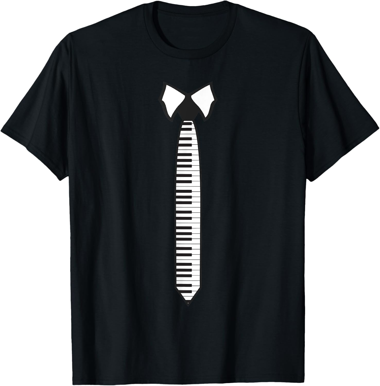 Cute Piano Women Piano Tie Keyboard Player Musician T-Shirt - T-Shirt | Black