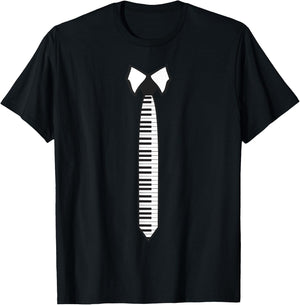 Cute Piano Women Piano Tie Keyboard Player Musician T-Shirt - T-Shirt | Black