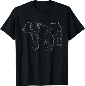 Retro ASCI Art Dog V4, Bull Dog, Dark Women T-Shirt - T-Shirt | Black