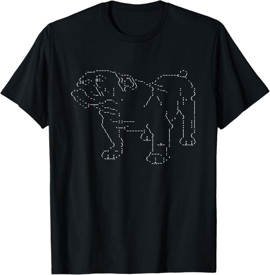 Retro ASCI Art Dog V4, Bull Dog, Dark Women T-Shirt - T-Shirt | Black