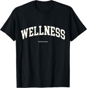 Wellness Retro Health Club Sporty 90s Athleisure Aesthetic T-Shirt - T-Shirt | Black