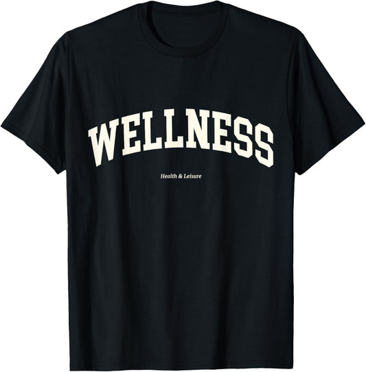 Wellness Retro Health Club Sporty 90s Athleisure Aesthetic T-Shirt - T-Shirt | Black