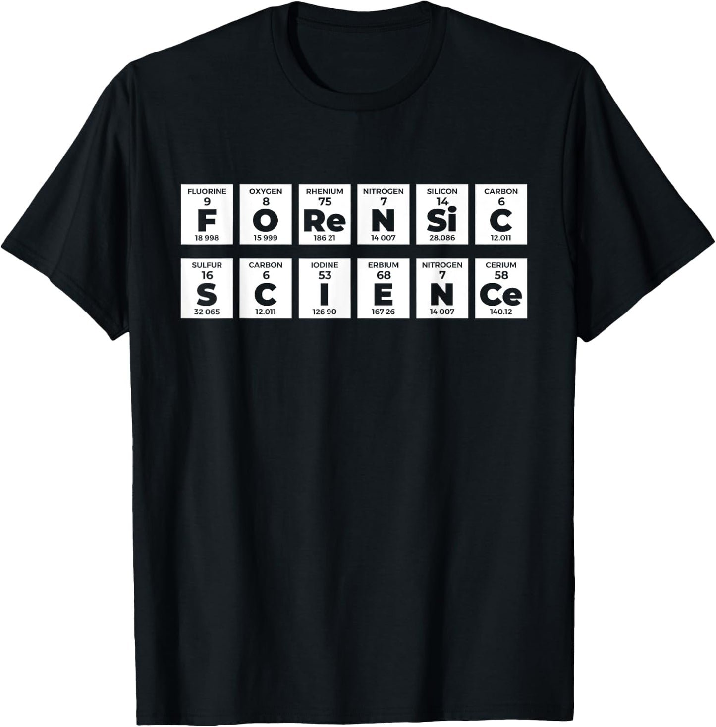 Forensic Science Crime Scene Periodic Table DNA Criminology T-Shirt - T-Shirt | Black