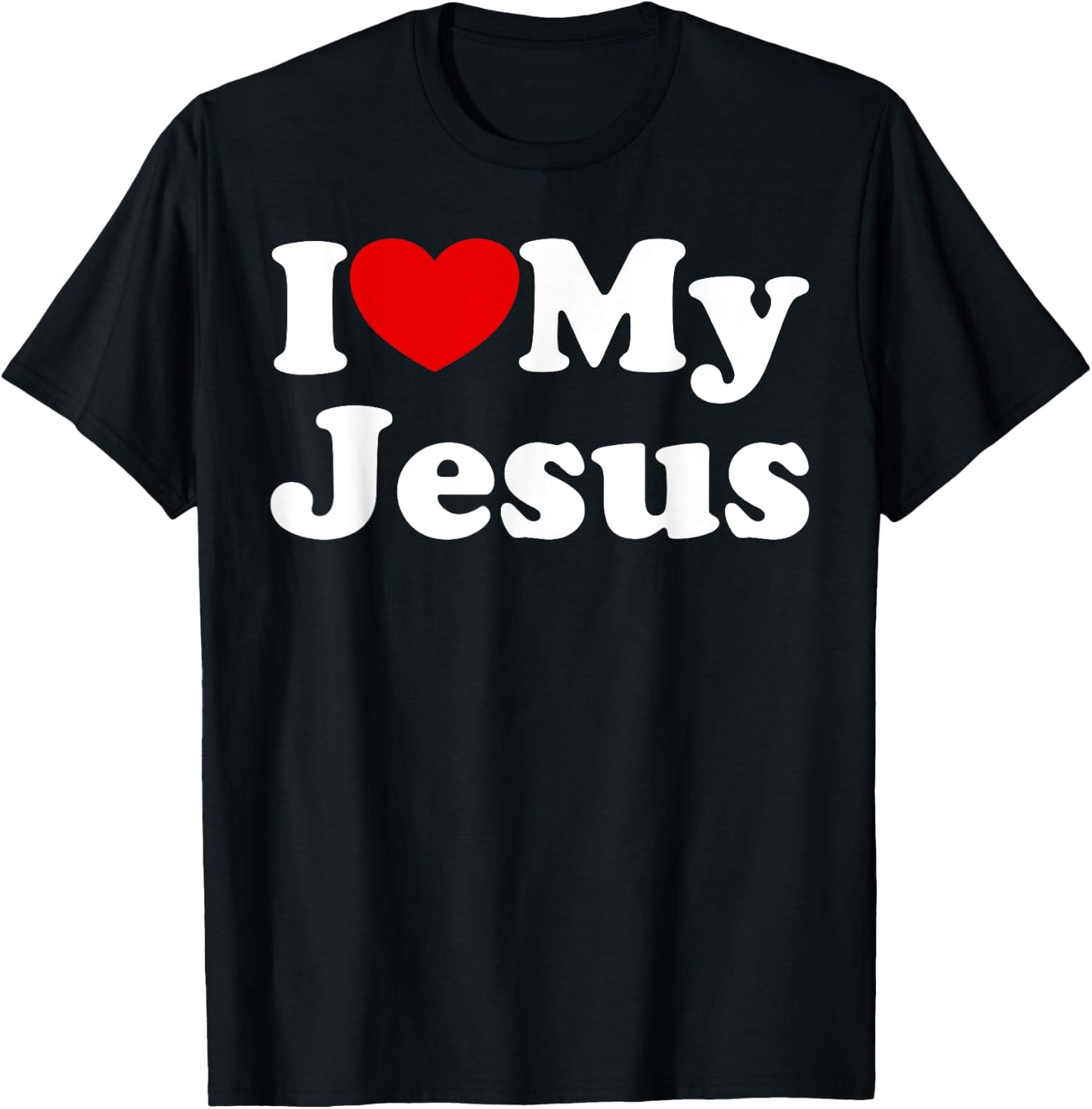 I Love My Jesus Heart Design for Christians Who Love Jesus T-Shirt - T-Shirt | Black