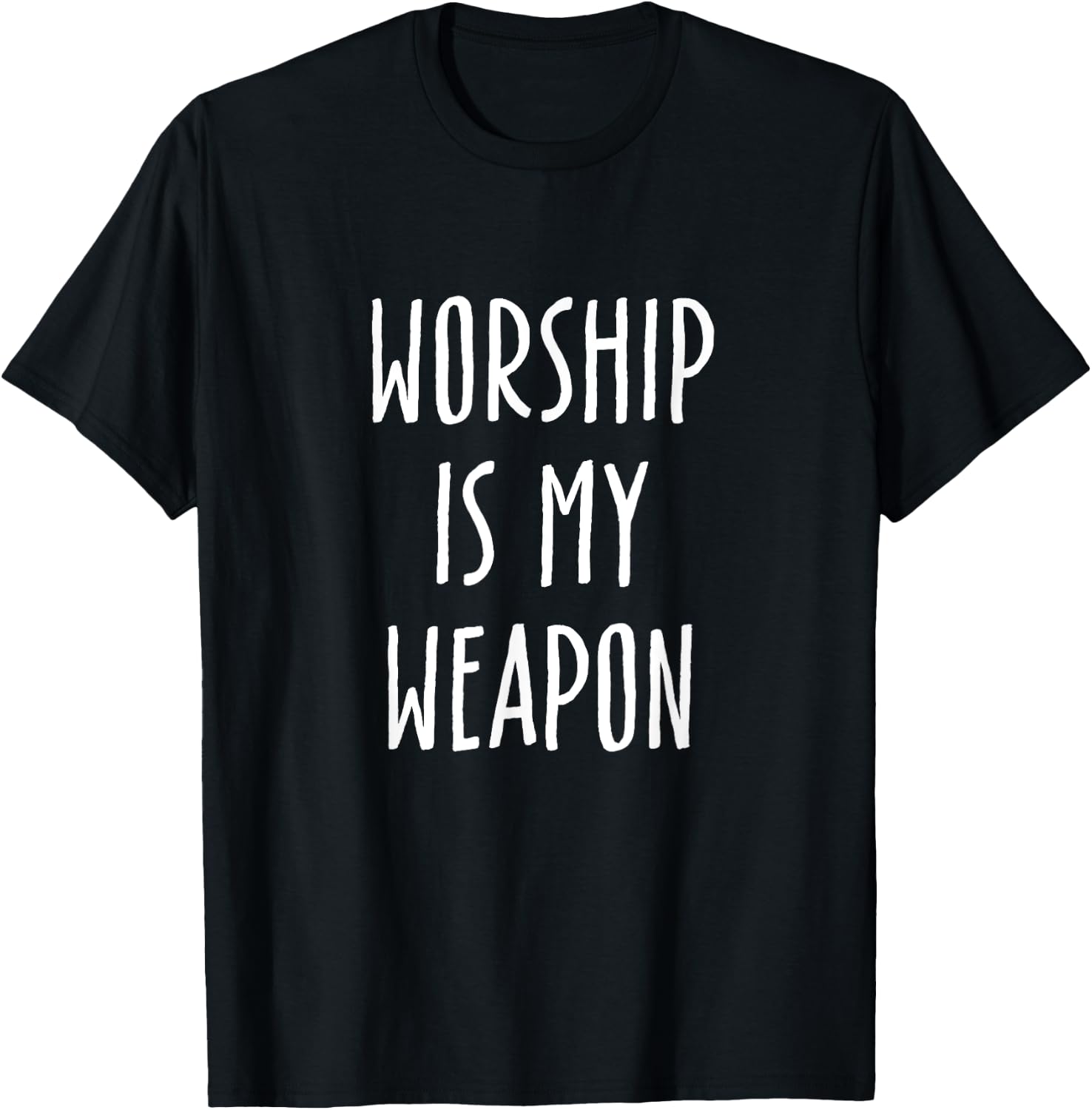 Worship Is My Weapon Faith Christian Jesus Power Of Prayer T-Shirt - T-Shirt | Black