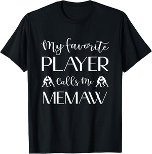 Wrestling My Favorite Player Calls Me Memaw Grandma T-Shirt - T-Shirt | Black