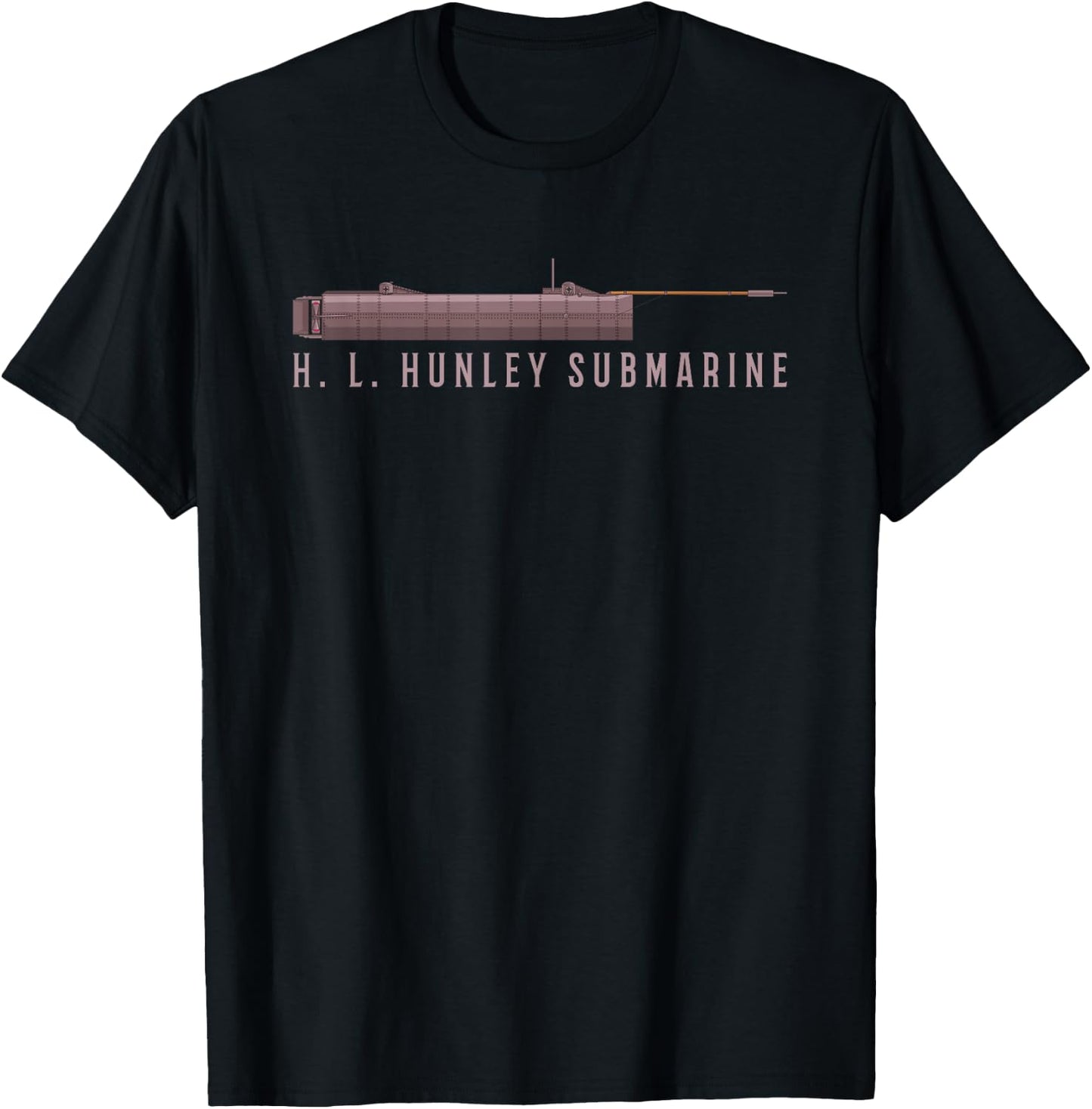 H L Hunley Submarine Diagram T-Shirt - T-Shirt | Black