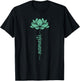 Namaste Yoga Lotus Flower Minimal Mint Green New Age Flower T-Shirt - T-Shirt | Black