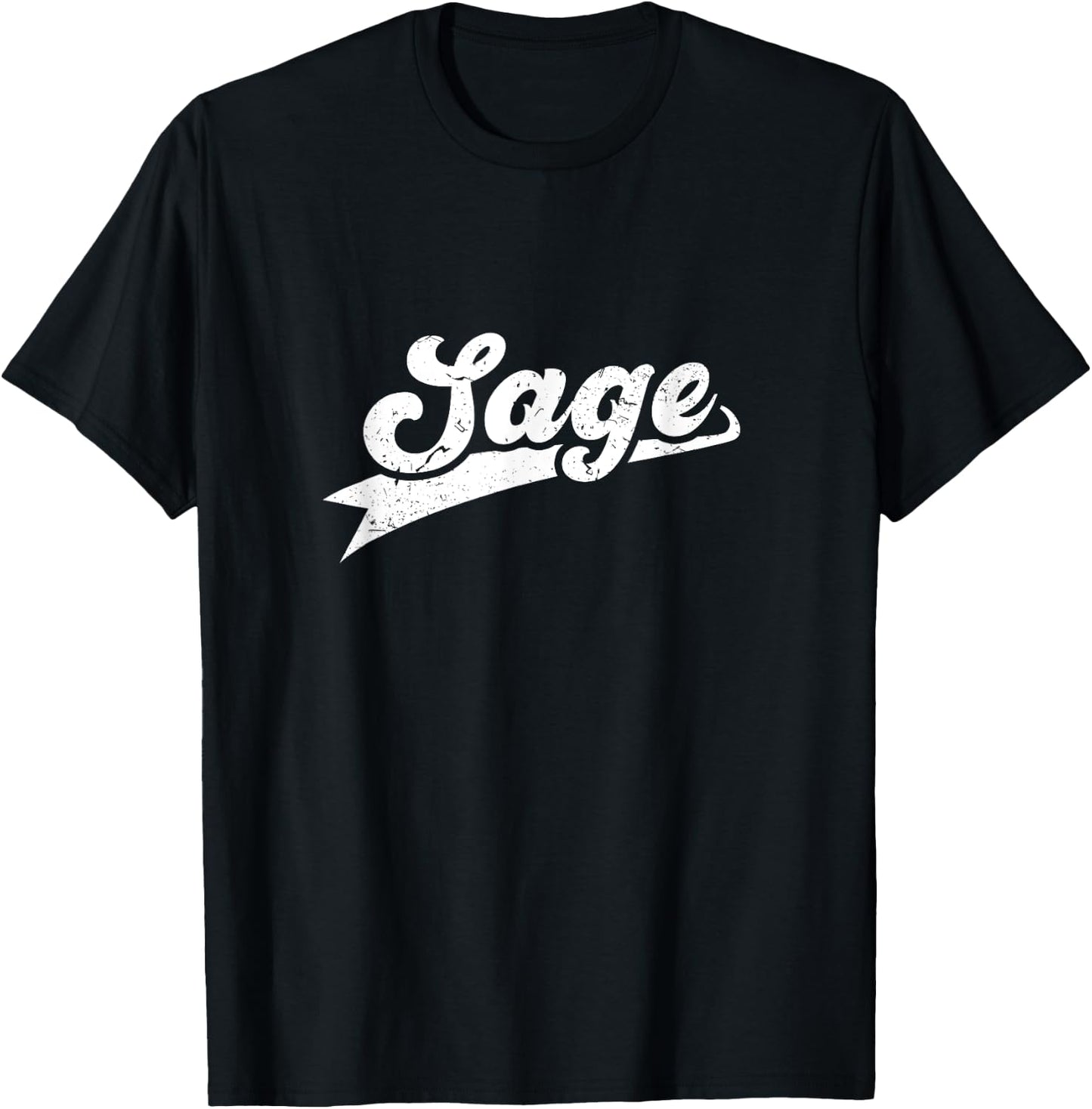 Classic 70s Retro Name Sage T-Shirt - T-Shirt | Black