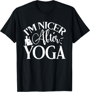 Im Nicer After Yoga, Yoga Lover T-Shirt - T-Shirt | Black