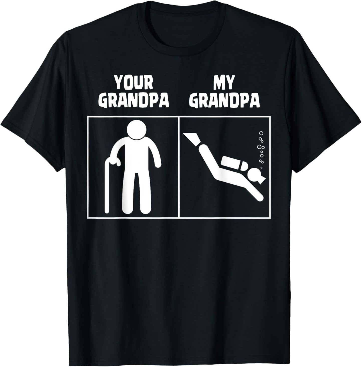 Your Grandpa My Grandpa Scuba Diving Art Dive Diver Funny T-Shirt - T-Shirt | Black