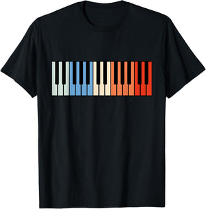 Vintage Piano Funny Pianist Music Keyboard Musician Outfit T-Shirt - T-Shirt | Black