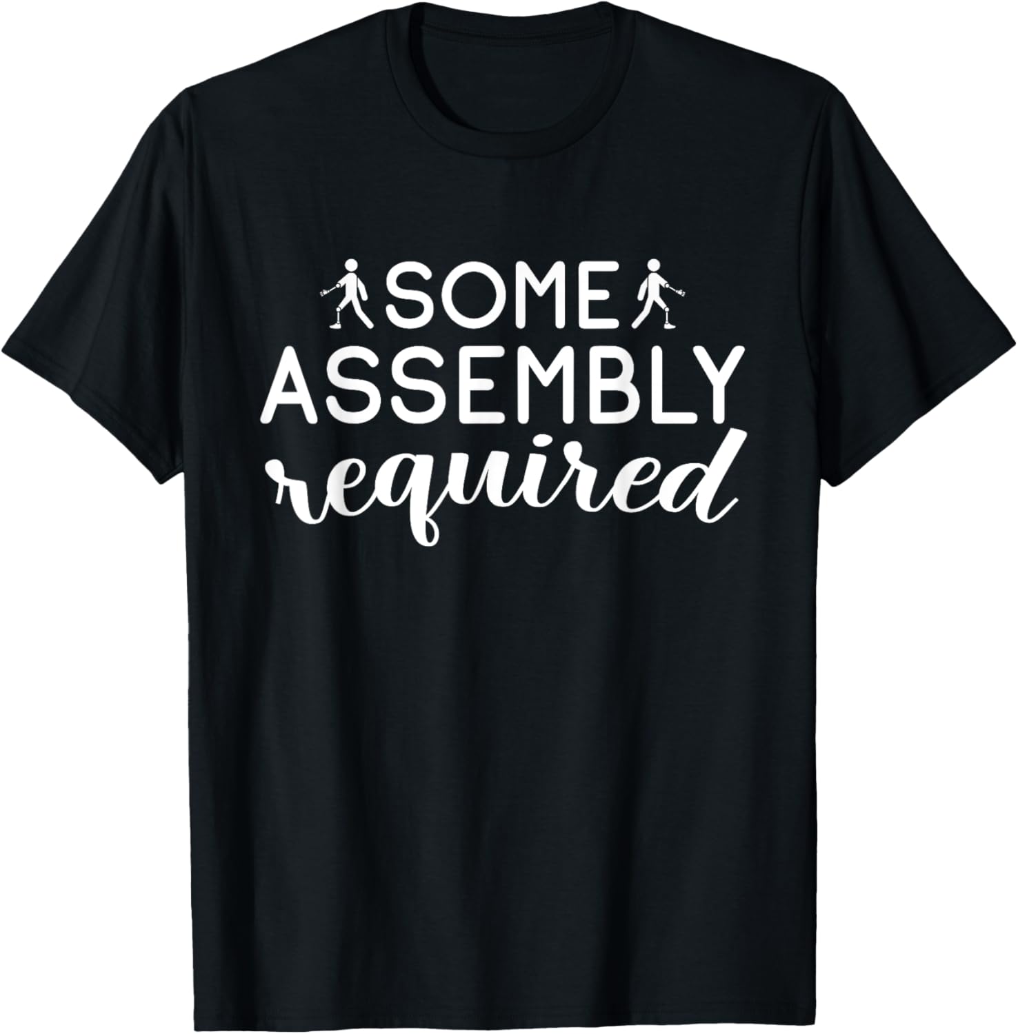 Funny "Some Assembly Required" Amputee T-Shirt - T-Shirt | Black