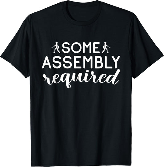 Funny "Some Assembly Required" Amputee T-Shirt - T-Shirt | Black