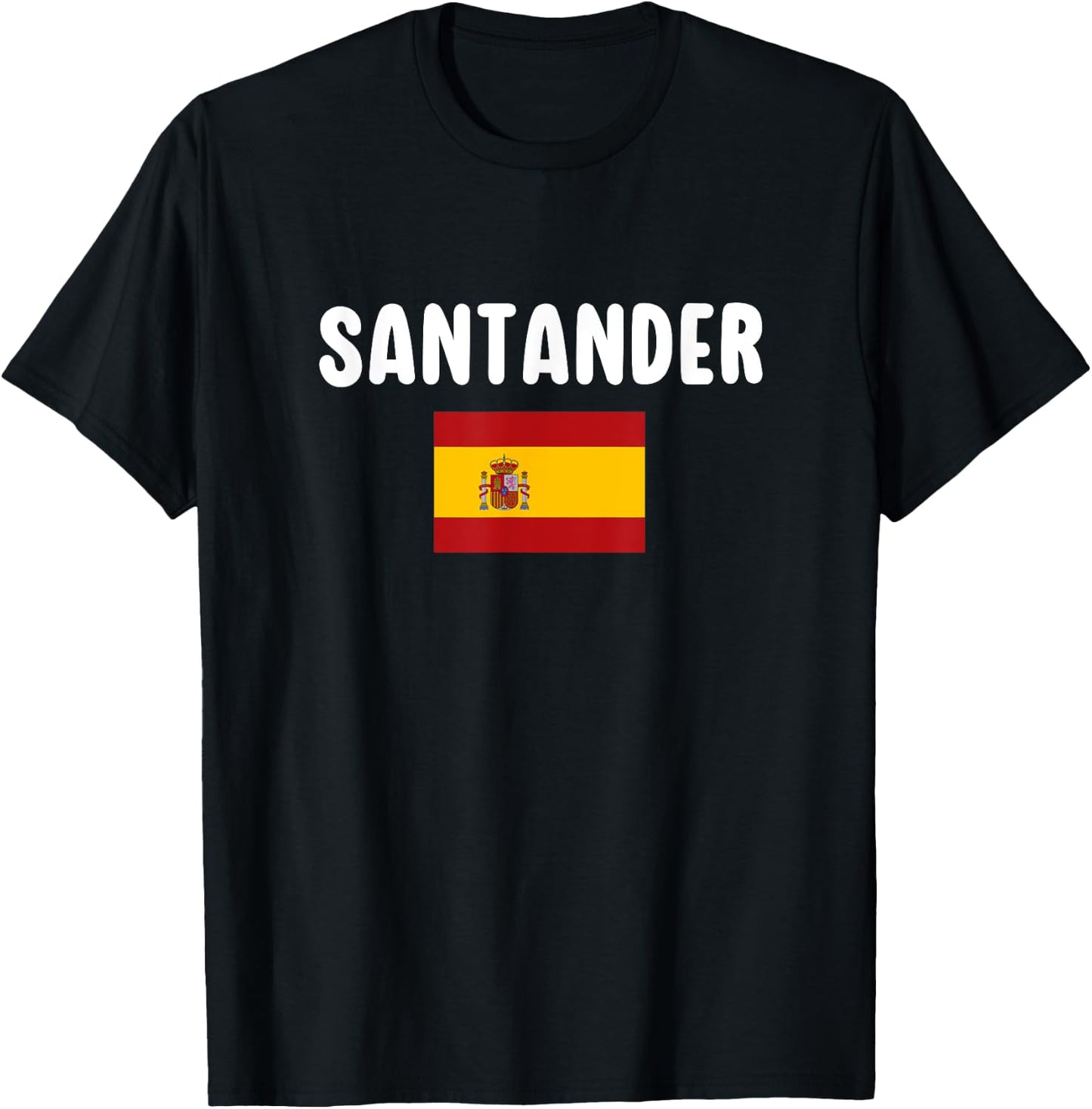 Santander Spain Souvenir Spanish Flag Vacation Espana T-Shirt - T-Shirt | Black