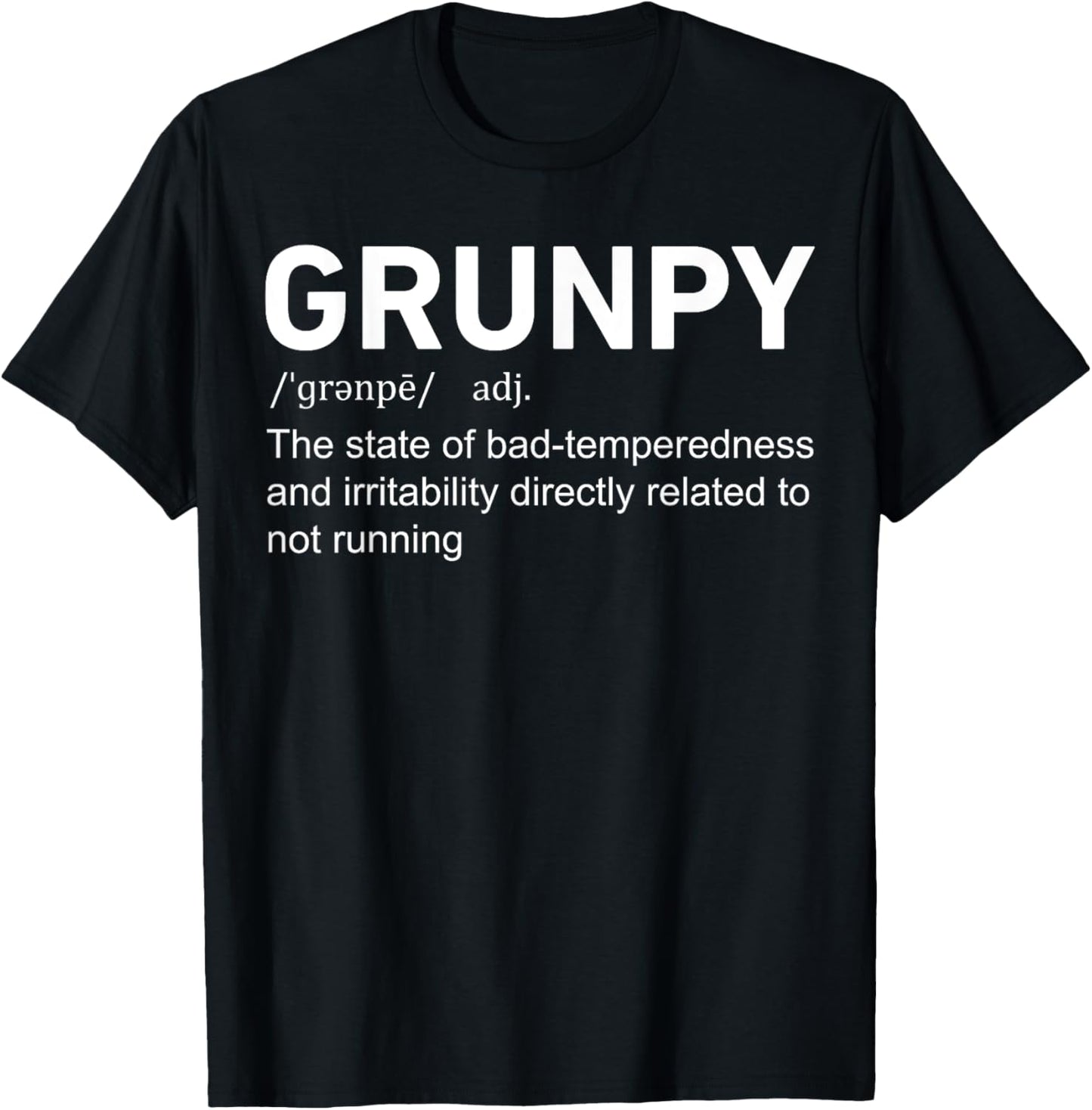 Runner Race Sports Lovers Running Men Women Gift Funny Grunpy Definition Running Runner Gag T-Shirt - T-Shirt | Black