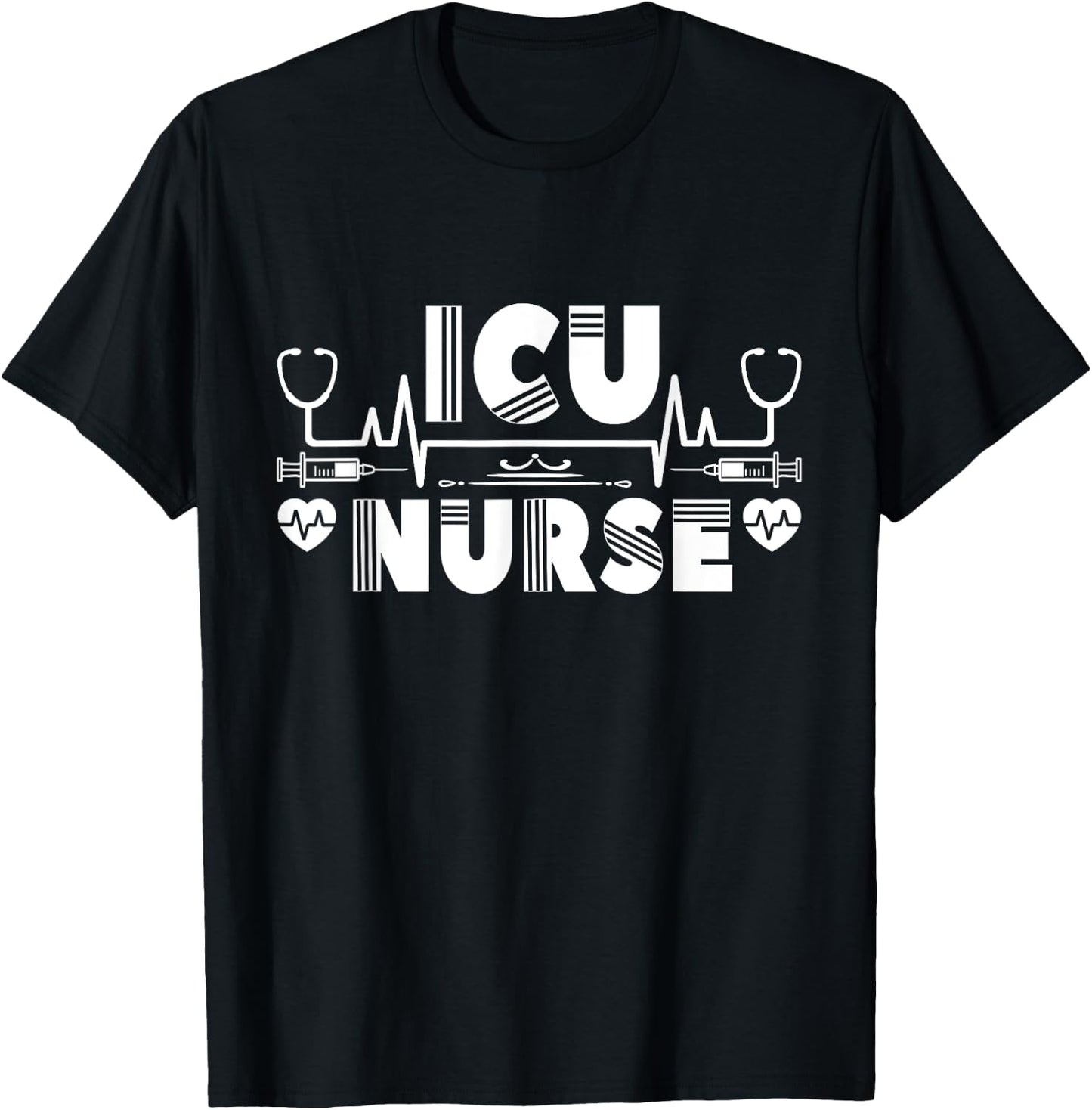 Icu Nurse Hospital Intensive Care Ice Nursing T-Shirt - T-Shirt | Black