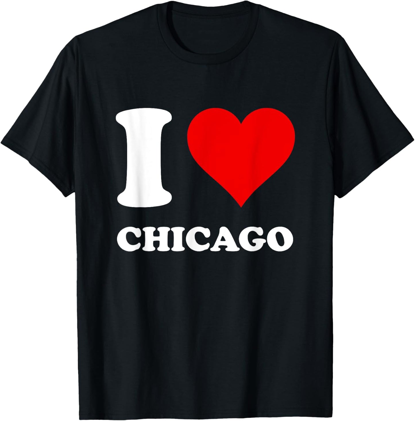 Red Heart I Love Chicago T-Shirt - T-Shirt | Black