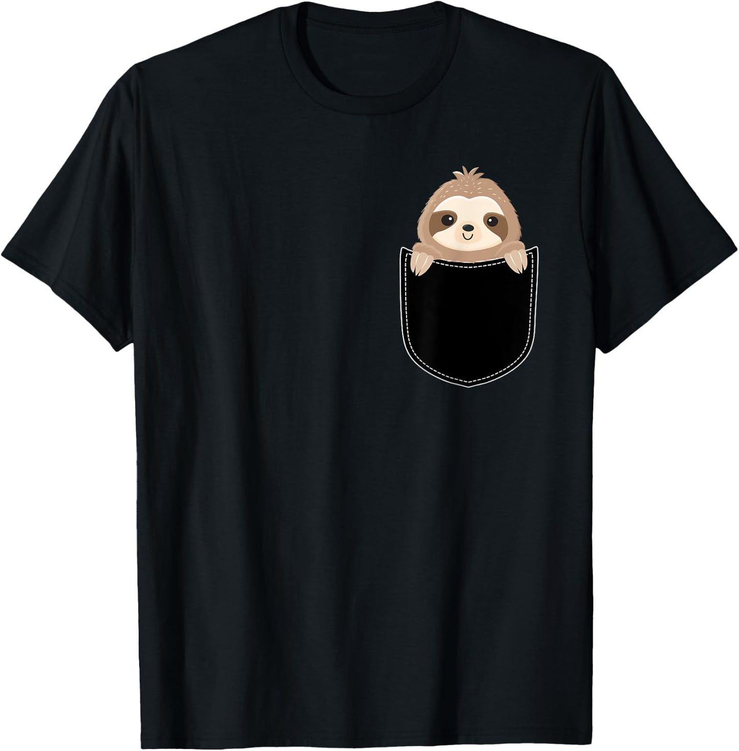 Sloth In A Pocket - Animal Whisperer Biologist Zookeeper T-Shirt - T-Shirt | Black