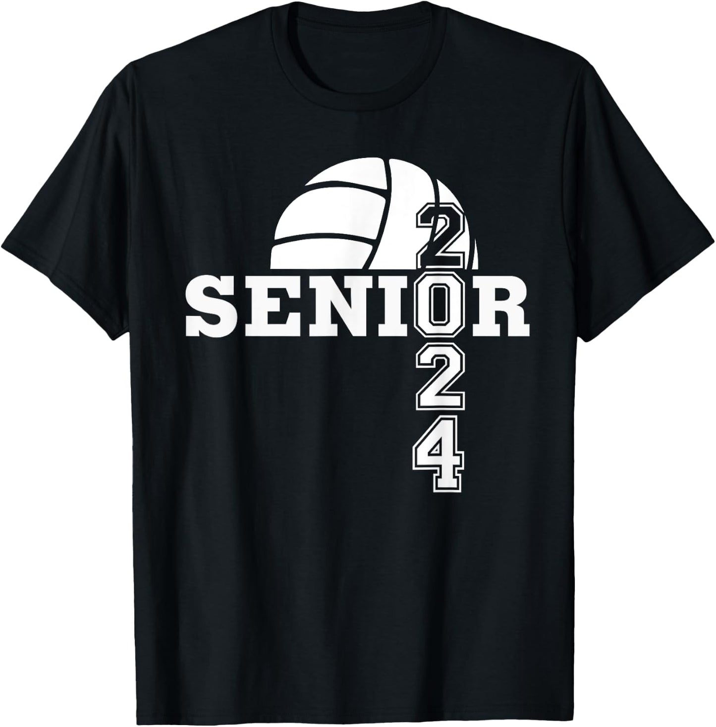 Senior Class of 2024 Volleyball Seniors School Graduation T-Shirt - T-Shirt | Black