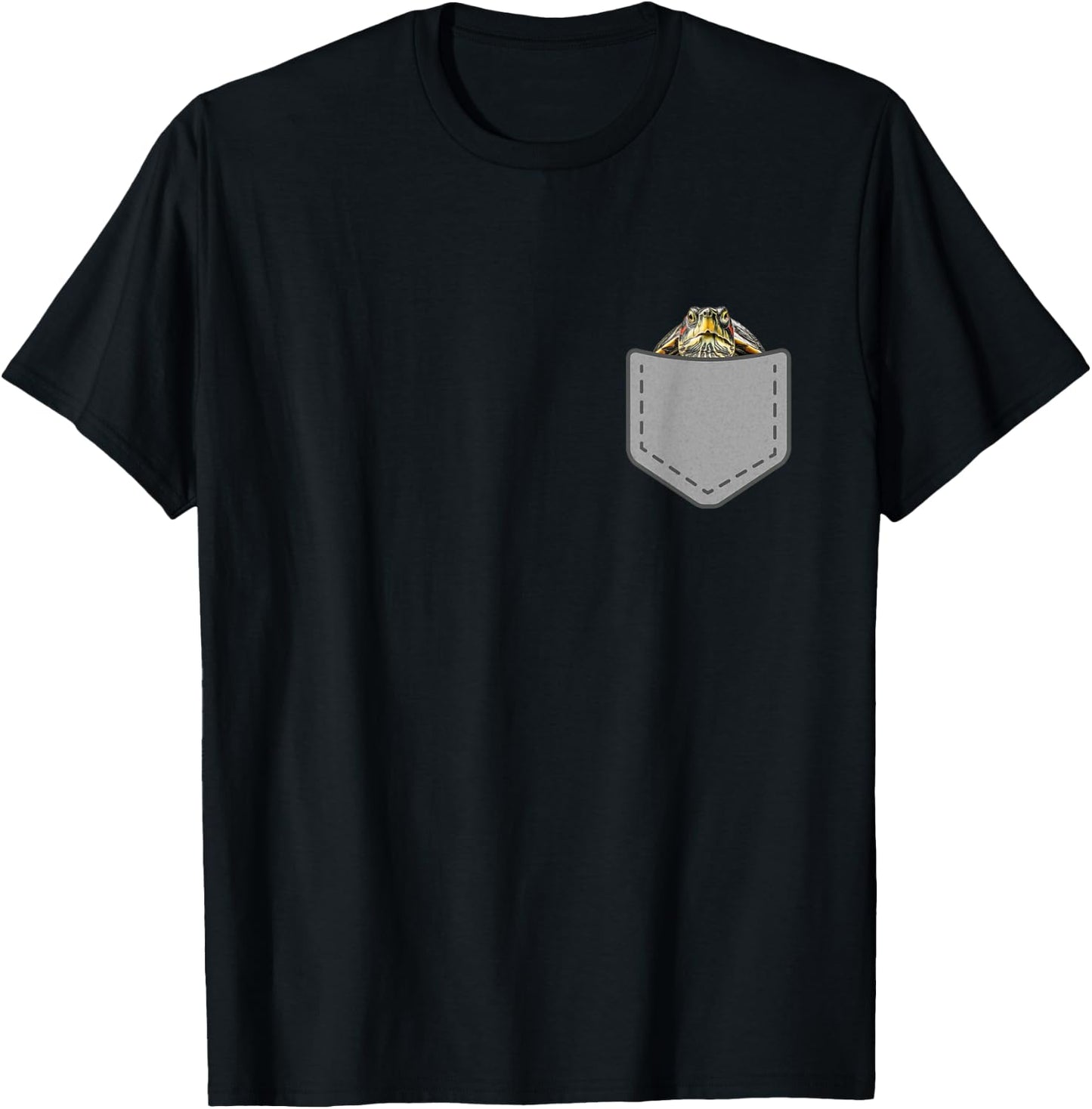 Funny Red-Eared Slider Reptile In Your Pocket T-Shirt - T-Shirt | Black