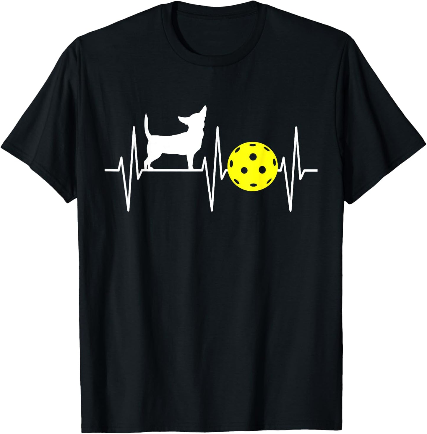 Chihuahua Shirt Pickleball Player EKG Dog Chihuahua Lover Women Girls Kids T-Shirt - T-Shirt | Black